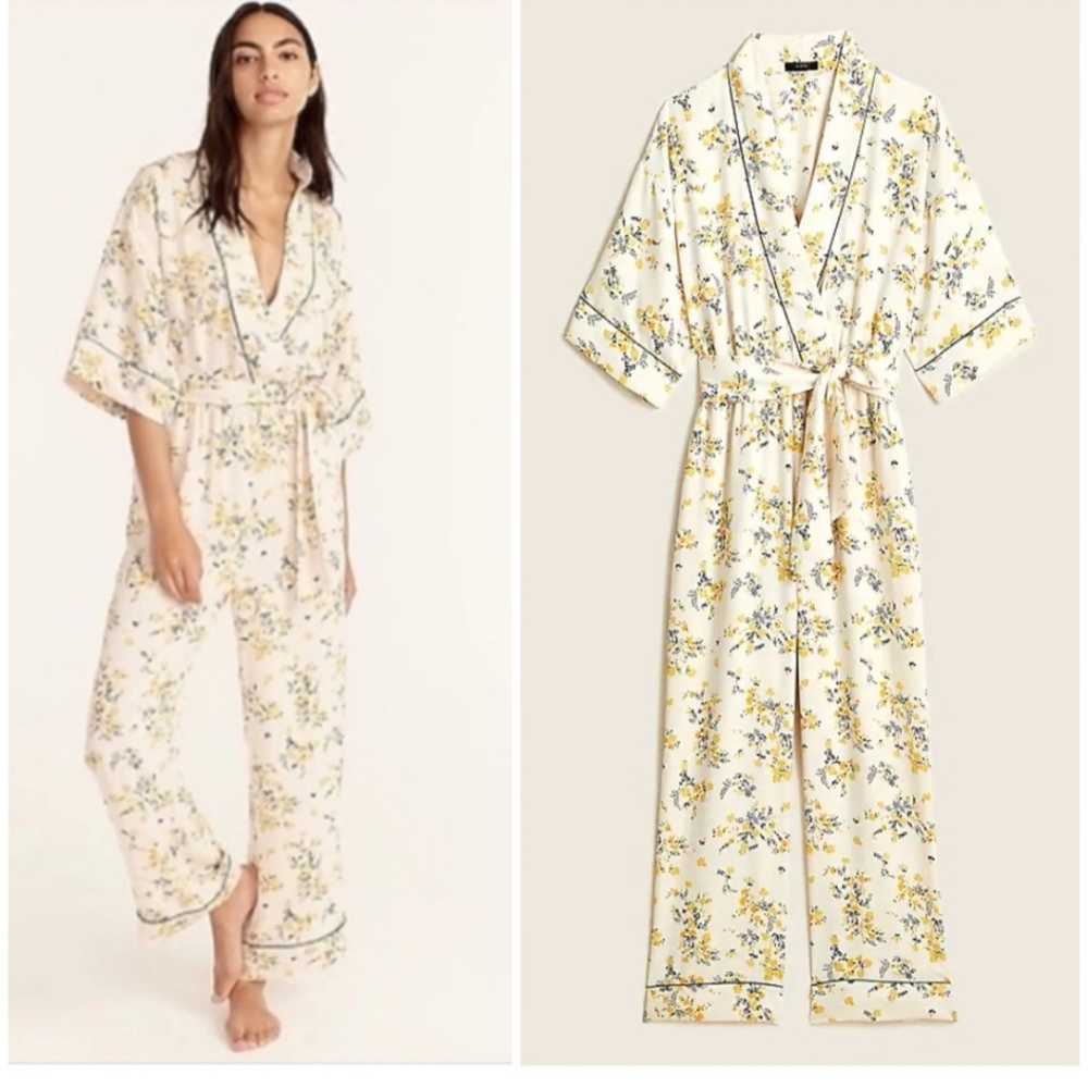 New J Crew Jumpsuit easy luxe eco jumpsuit floral spring Small New with tags